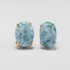 Larimar oval cabochon ring