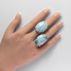 Larimar oval cabochon ring