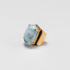 Larimar oval cuff ring