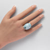 Larimar oval cuff ring