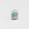 Larimar rectangle cabochon ring