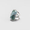 Larimar rectangle cabochon ring
