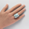 Larimar rectangle cabochon ring