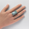 Larimar rectangle cabochon ring