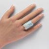 Larimar rectangle cuff ring