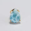Larimar pear-shaped cabochon ring