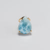 Larimar pear-shaped cabochon ring