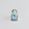 Larimar pear-shaped cuff ring
