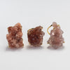 Druzy pink amethyst crystal cluster statement ring