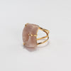 Druzy pink amethyst moon ring