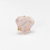 Rose quartz faceted heart arc band ring