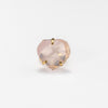 Rose quartz faceted heart arc band ring