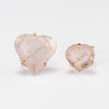 Rose quartz faceted heart arc band ring