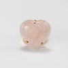 Rose quartz heart cabochon cuff ring