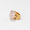Rose quartz heart cabochon cuff ring