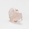 Rose quartz faceted heart inner band ring