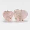 Rose quartz faceted heart inner band ring