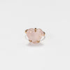 Small rose quartz heart ring