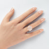 Rose quartz small faceted hexagon ring