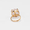 Rose quartz small faceted hexagon ring