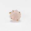 Rose quartz small faceted hexagon ring