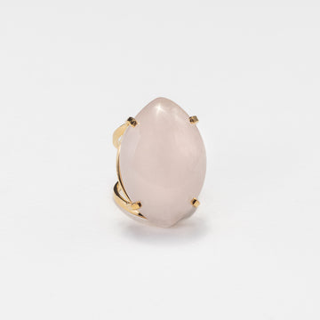 Rose quartz marquise ring