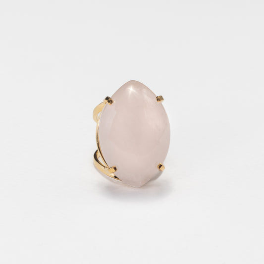 Rose quartz marquise ring