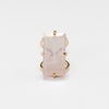 Rose quartz baguette ring