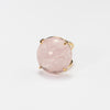 Rose quartz round cabochon ring
