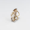 Chunky freeform faceted smoky quartz statement ring