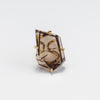 Chunky freeform faceted smoky quartz statement ring