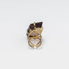 Chunky freeform faceted smoky quartz statement ring