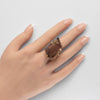 Chunky freeform faceted smoky quartz statement ring