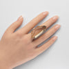 Chunky freeform faceted smoky quartz statement ring