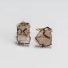 Freeform faceted smoky quartz crystal ring