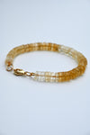 shaded citrine heishi beads knotted bracelet