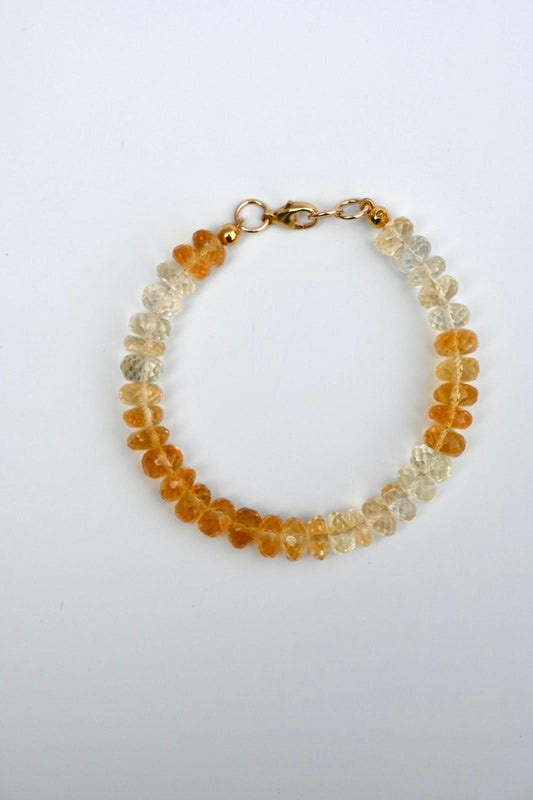 shaded citrine rondelle beads necklace