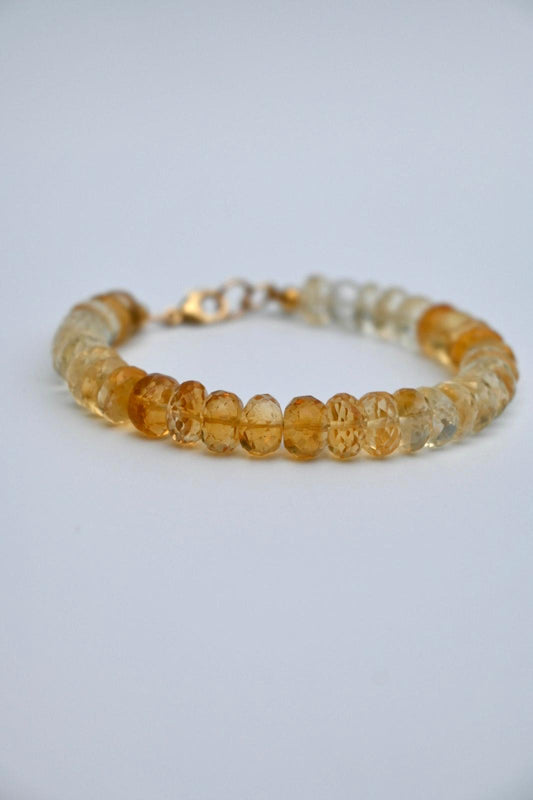 shaded citrine rondelle beads necklace