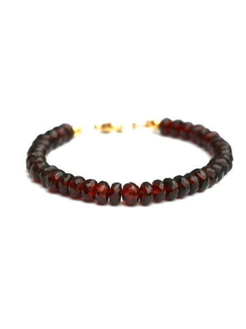 red garnet rondelle bracelet