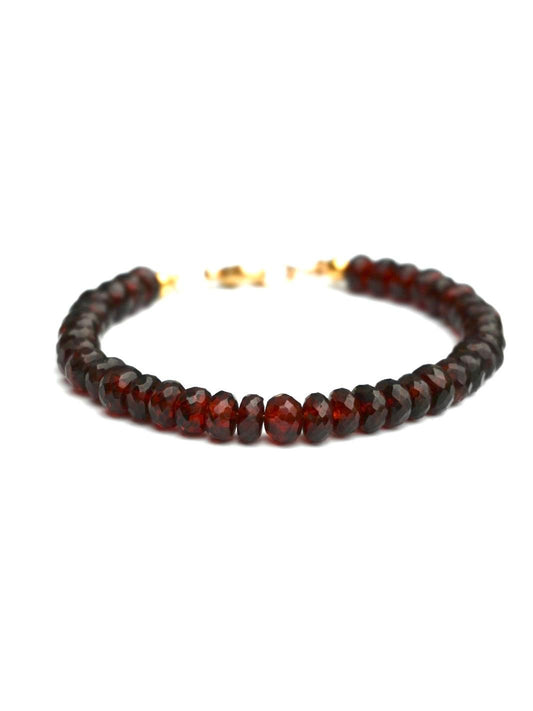 red garnet rondelle bracelet