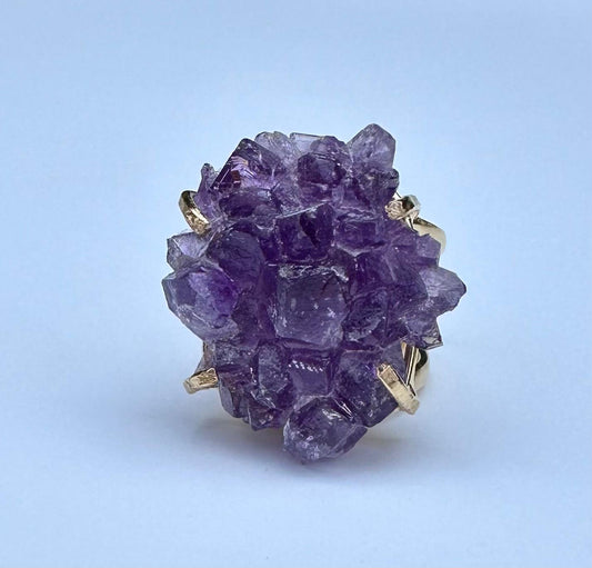 druzy amethyst ring