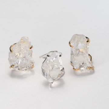 Medium chunky raw crystal statement ring