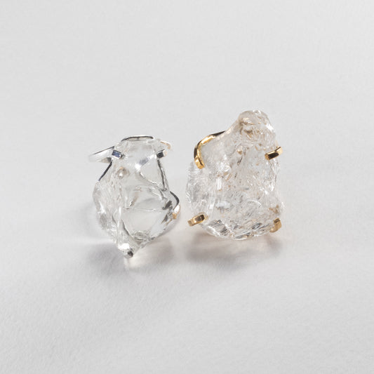 Medium chunky raw crystal statement ring