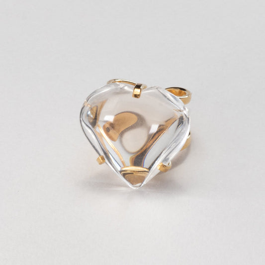 Crystal heart ring