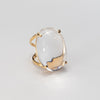 Oval crystal cabochon ring