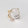 Round crystal cabochon ring