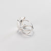 Crescent moon crystal cabochon ring