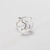 Crescent moon crystal cabochon ring