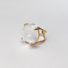 Round crystal cabochon ring