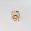 Round crystal cabochon ring